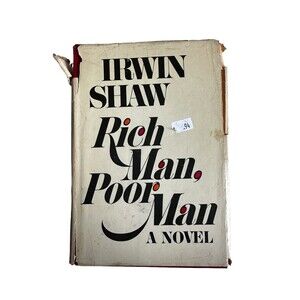 Rich Man Poor Man A Novel IRWIN SHAW Hardcover Red Dust Jacket